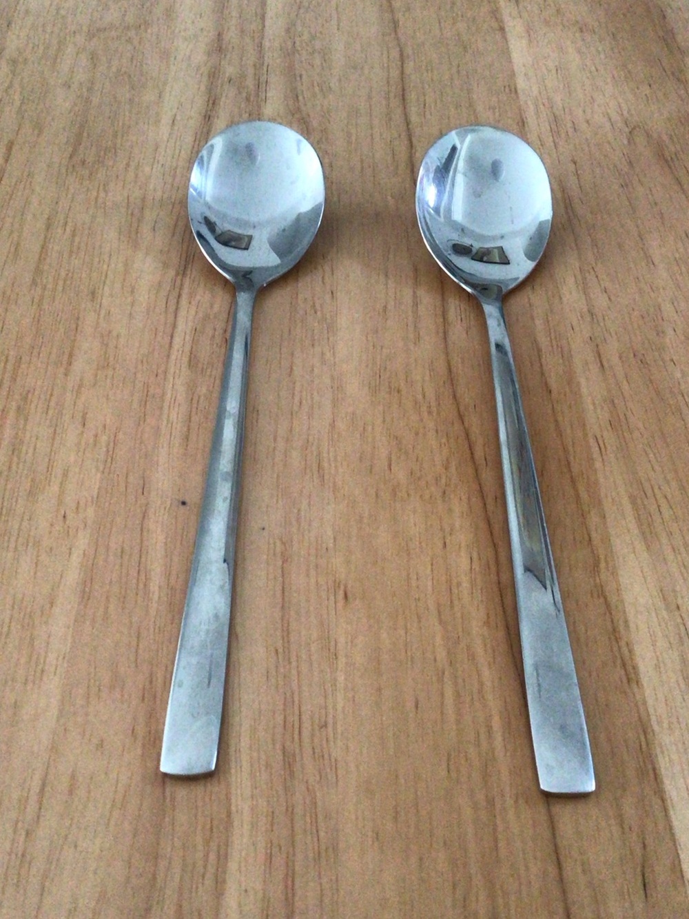 Polished Silver Stainless Steel Serving Spoons